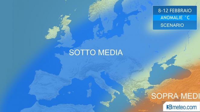 Prima decade di Febbraio, temperature sotto media in Europa?