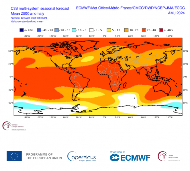 Meteo primavera ed estate 2024: Indicazioni sullo scenario emisferico
