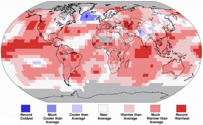 Primo semestre 2015 il più caldo di sempre con 1.58°c in più sulla media mondiale