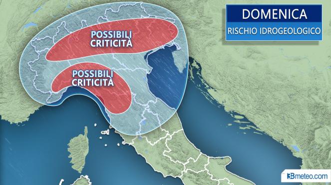 Rischio idro geologico su alcune zone d'Italia nel weekend