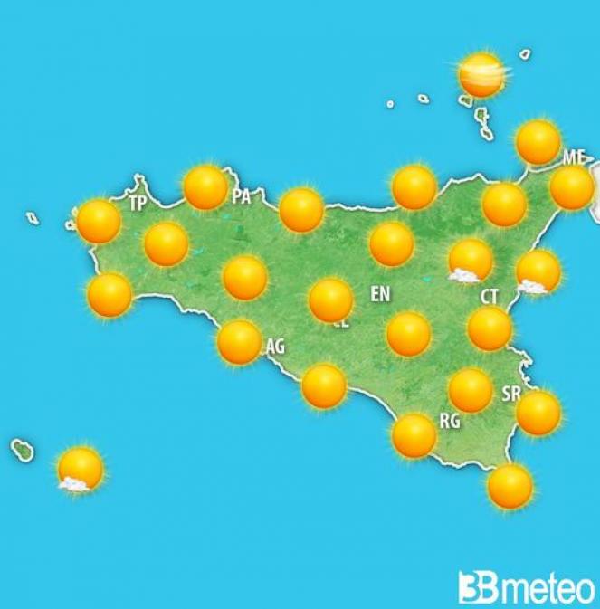 Sabato soleggiato ed estivo in Sicilia, si supereranno i 30°