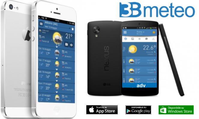 Scarica l'applicazione 3BMeteo per smartphone e tablet.