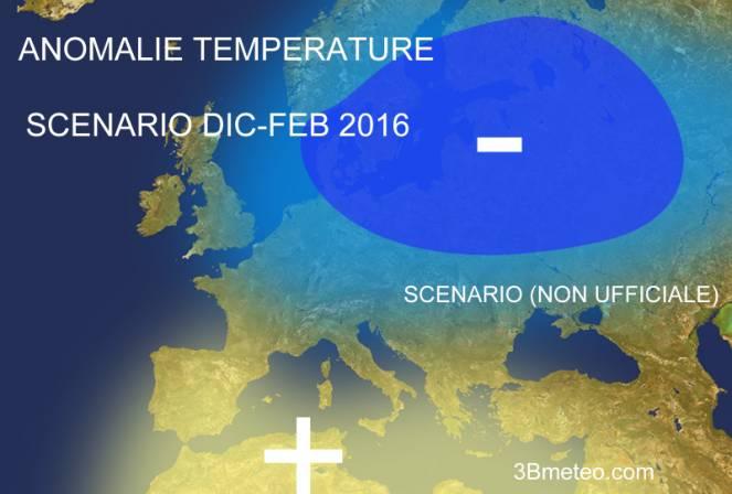 scenario temperature previste in inverno