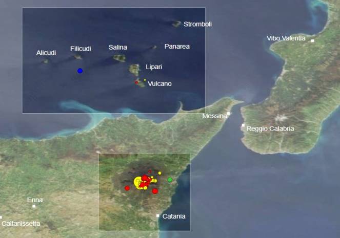 Sciame sismico sull'Etna, Catania