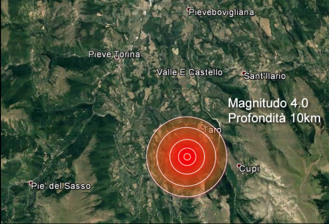 Scossa di terremoto al Centro poco fa