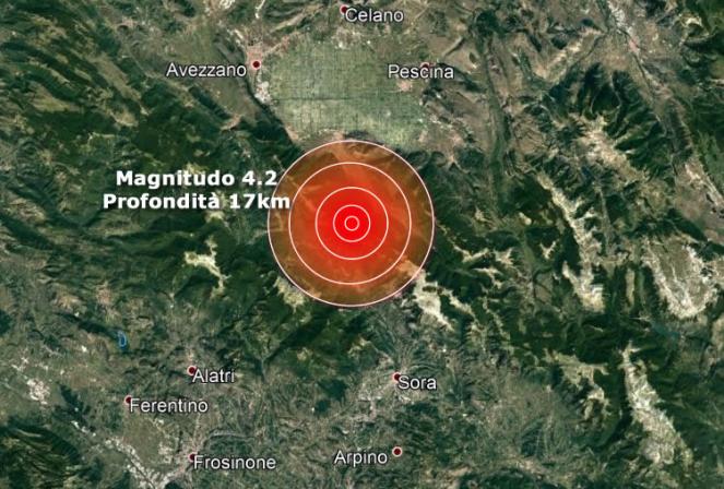 Scossa di terremoto in Abruzzo poco fa, avvertita anche nel Lazio