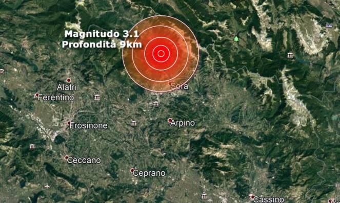 Scossa di terremoto tra Lazio e Abruzzo, epicentro vicino Sora (frosinone)