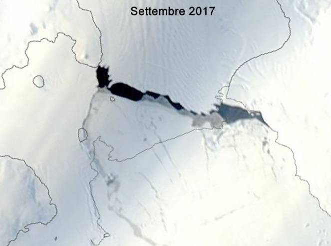Settembre 2017, si apre il primo varco d'avanti al ghiacciaio