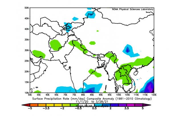 siccità sul Nepal aggravata da La Nina