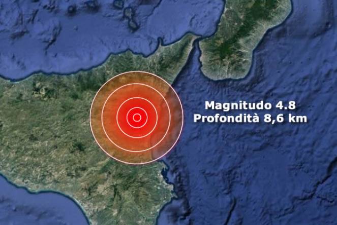 Sicilia - Forte scossa di terremoto a Catania magnitudo 4.8