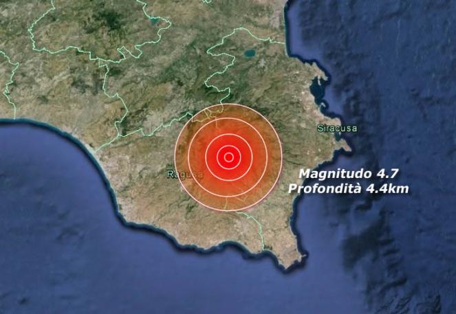 Sicilia forte scossa di terremoto tra Ragusa e Siracusa