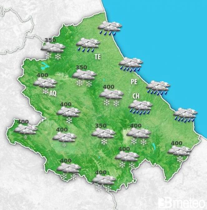Situazione meteo in Abruzzo prevista per sabato mattina