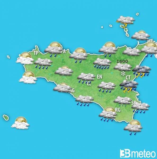 Situazione meteo in Sicilia prevista per martedì 20 febbraio