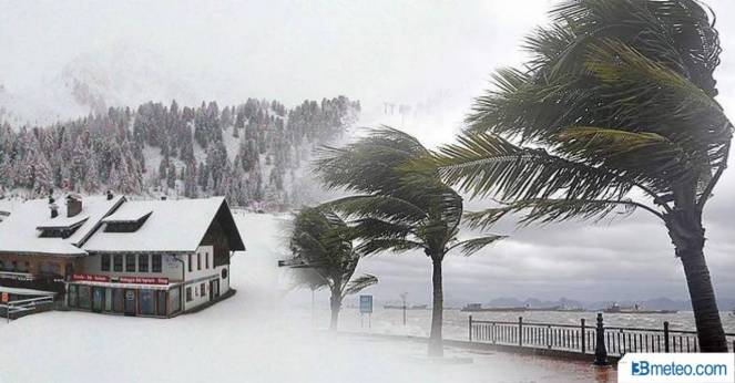 snow, blizzard and strong winds in eastern Europe