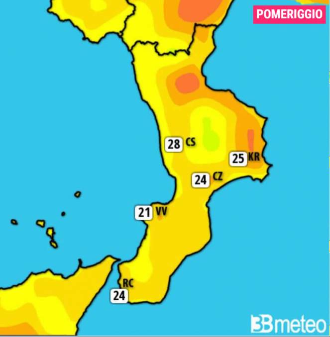sole e temperature in aumento in Calabria