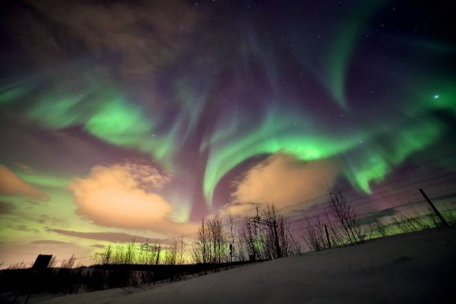 Splendida aurora a Kiruna, Svezia. Foto di JULIA SIMMONDS