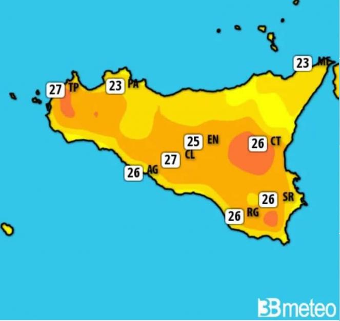 temperature in aumento in Sicilia