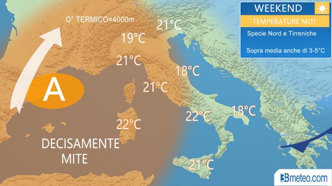 temperature in Italia, weekend mite specie al Nord e Tirreniche