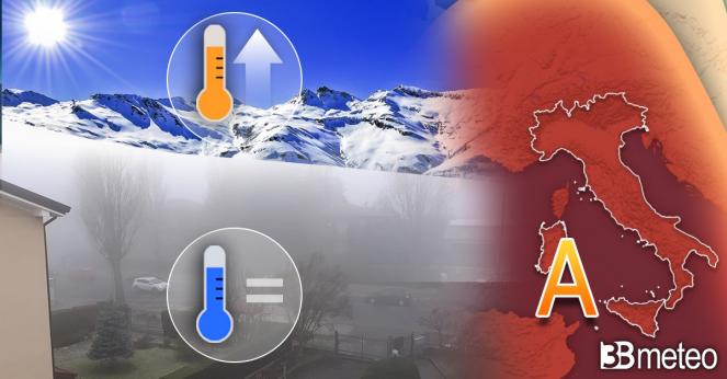 Temperature in sensibile aumento, specie in montagna dove le massime saranno quasi estive