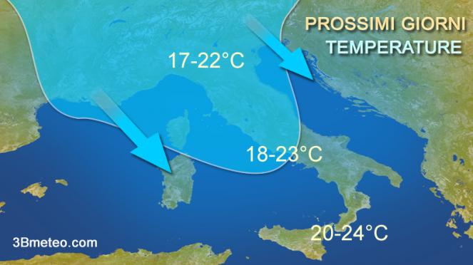 Temperature previste per i prossimi giorni sull'Italia