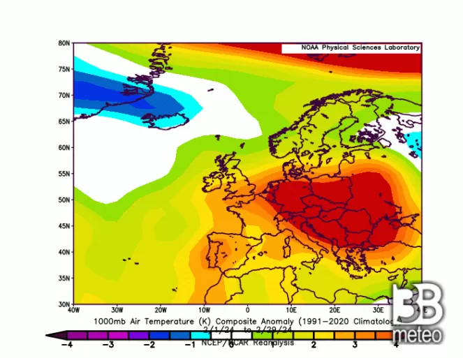 Temperature records for February 2024: one of the warmest in Europe