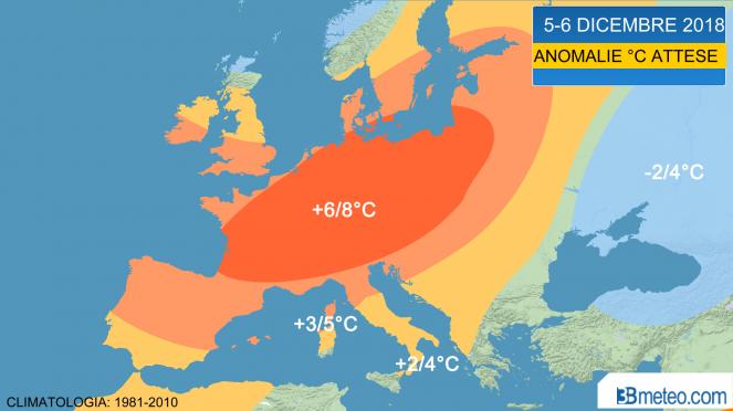 Temperature sopra media in Europa