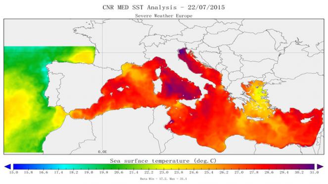 temperature sul Mediterraneo