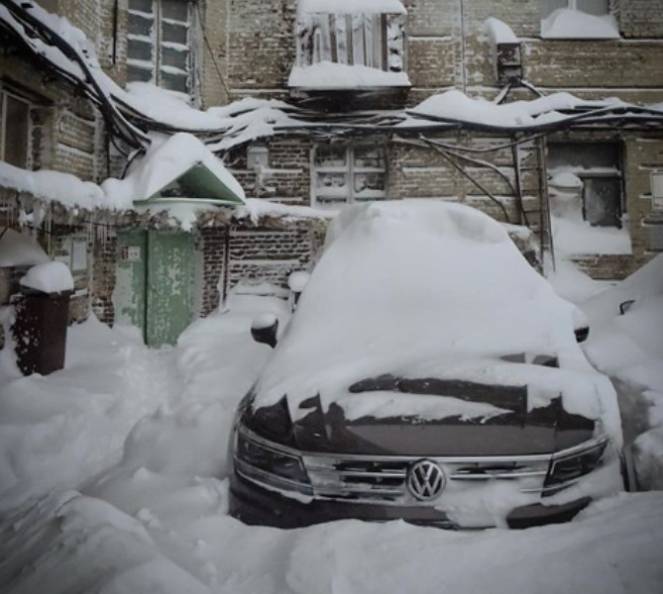 Tempeste di neve in Siberia