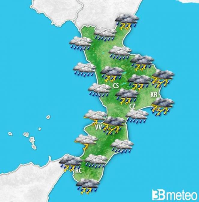 Temporali e forti nubifragi in Calabria: situazione tra pomeriggio e sera