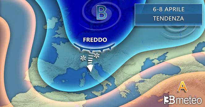 Tendenza meteo: dal 6 aprile si torna in inverno su gran parte d'Europa