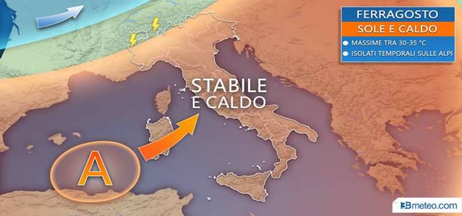 tendenza meteo ferragosto in Italia