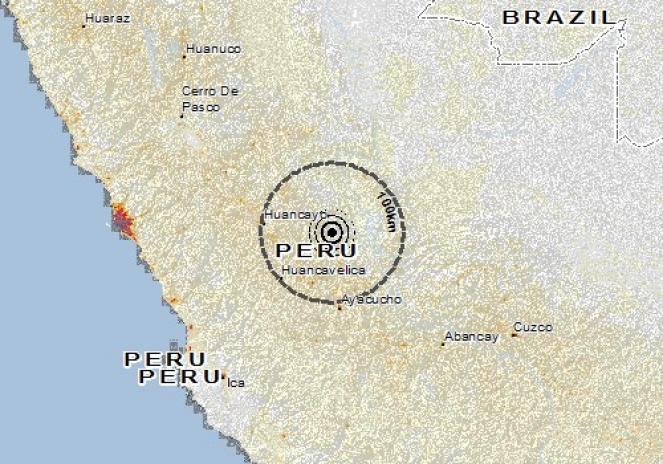 Scossa di terremoto a Huanta, Peru
