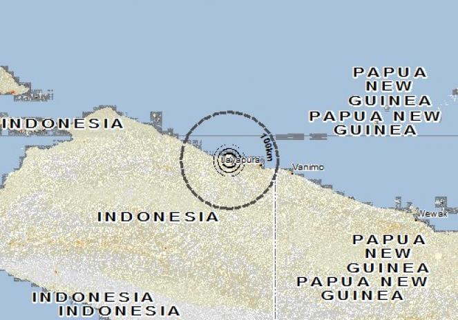 Scossa di terremoto a JAYAPURA, Indonesia