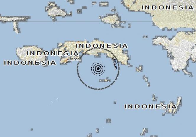 Scossa di terremoto a AMAHAI, Indonesia