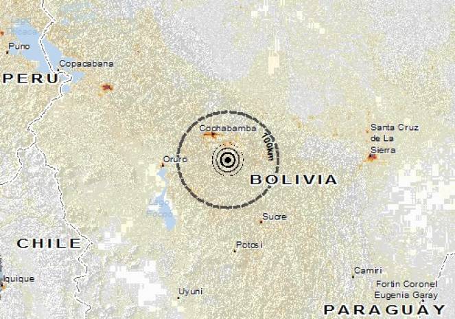 Scossa di terremoto a Punata, Bolivia