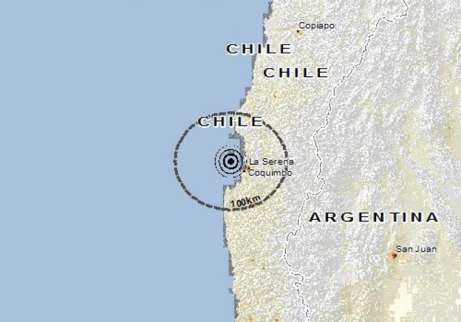 Scossa di terremoto a Coquimbo, Cile