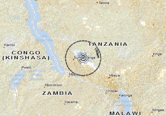 Scossa di terremoto a Sumbawanga, Tanzania