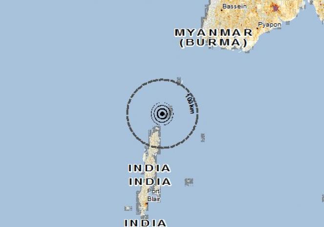 Scossa di terremoto a COCO ISLAND, Myanmar