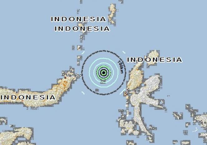 Scossa di terremoto a Bitung, Indonesia