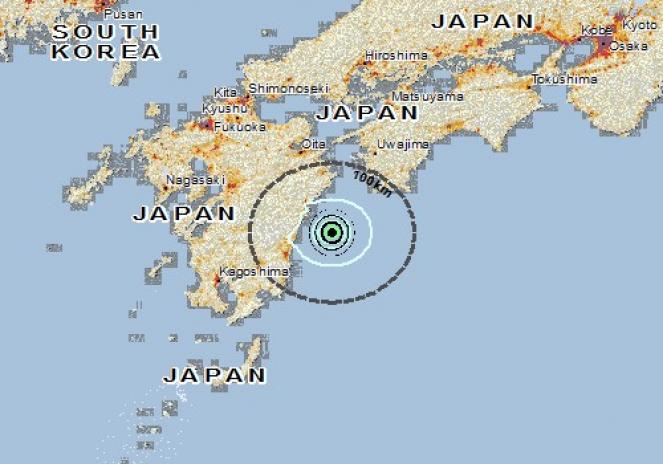 Scossa di terremoto a Nobeoka, Giappone