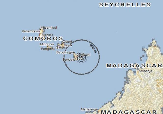 Scossa di terremoto a Pamandzi, Mayotte