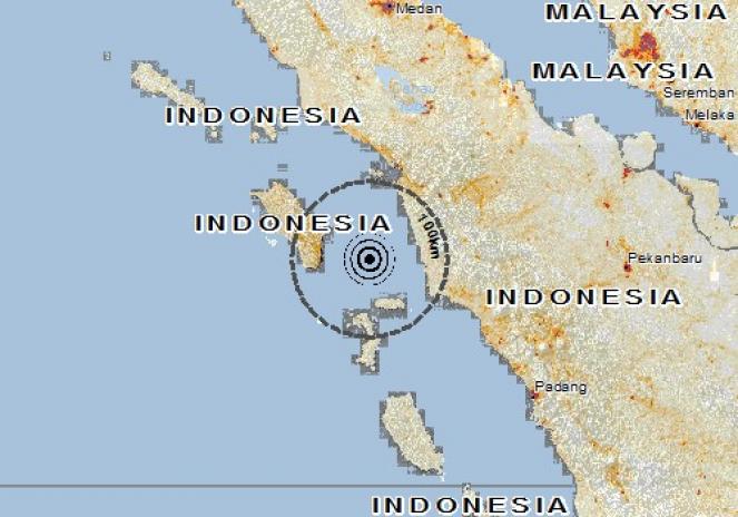 Scossa di terremoto a Teluk Dalam, Indonesia