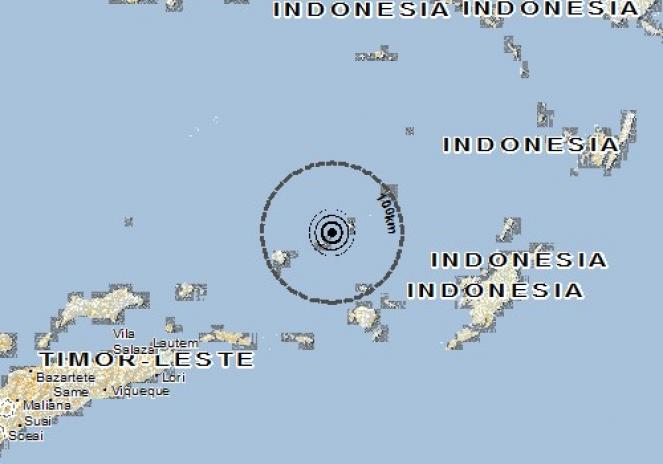 Scossa di terremoto a Tiakur, Indonesia