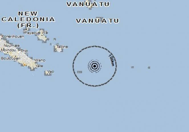 Scossa di terremoto a Tadine, Nuova Caledonia