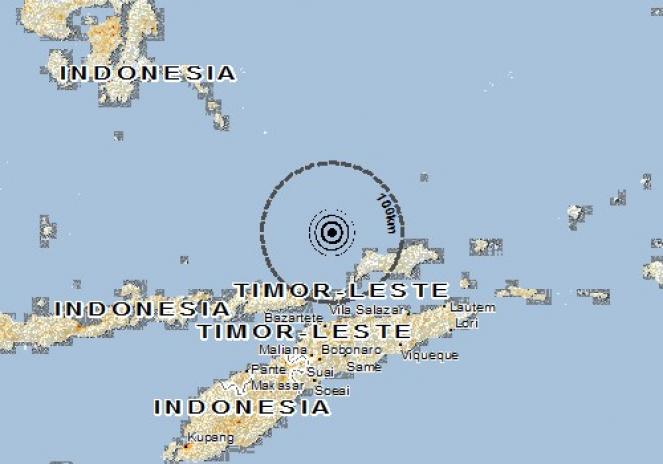 Scossa di terremoto a Maritaing, Indonesia
