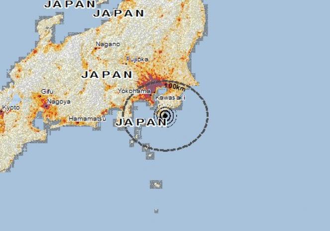 Scossa di terremoto a Tateyama, Giappone