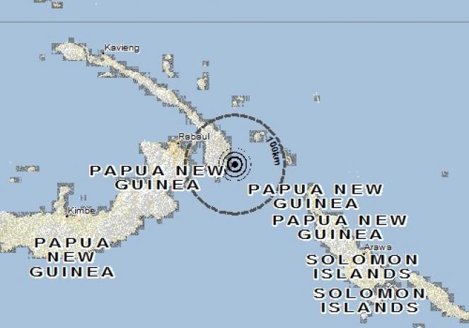 Scossa di terremoto a Kokopo, Papua-Nuova Guinea