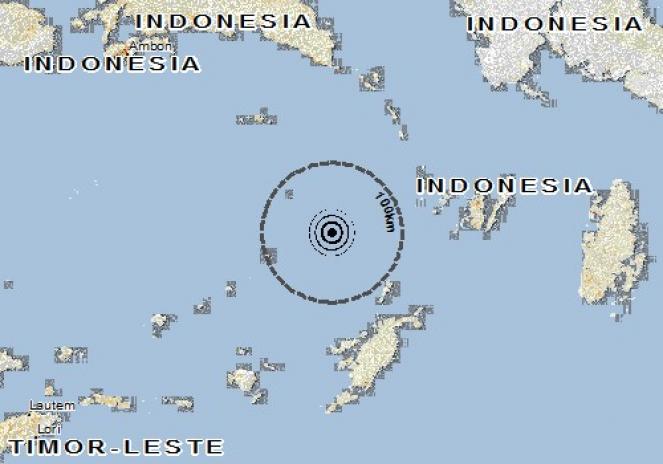 Scossa di terremoto a Langgur, Indonesia