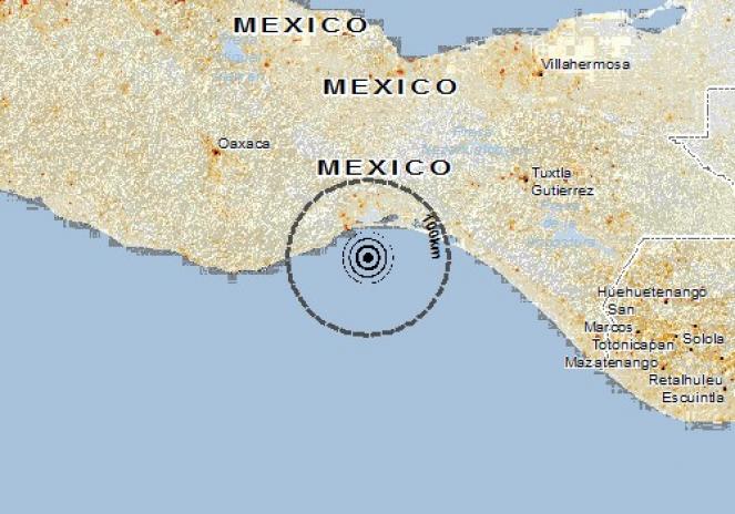 Scossa di terremoto a Salina Cruz, Messico