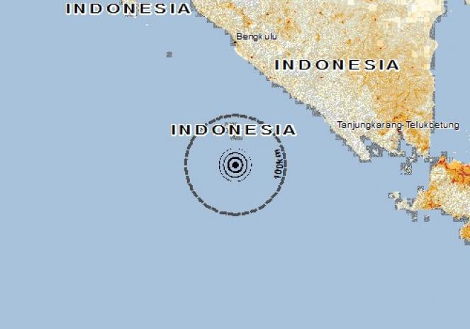 Scossa di terremoto a Bintuhan, Indonesia